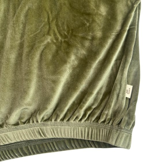 Free People Araminta James Velour Crop Hoodie – Khaki – Size 8 / Small – NWT - Picture 9 of 11